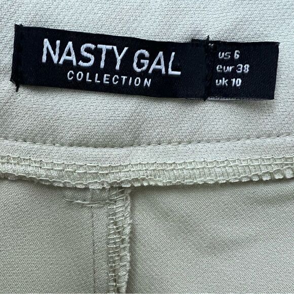 Nasty Gal high waisted pleated trousers green size 4 - Picture 8 of 12